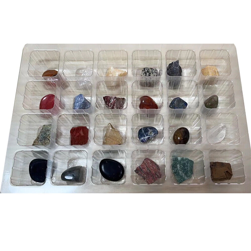 TOPCHANCES Christmas Advent Calendar, 2022 Rocks 24 Days Natural Crystal Gemstone Stone Minerals, Christmas Countdown Calendar for Boys, Girls, Kids, Adults, Christmas Party Favor Gifts, Blue