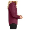 thumbnail image 3 of Womens Long Sleeve Easy Care Cotton/Polyester Shirt Burgundy/Light Stone 4XL, 3 of 6