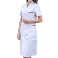 thumbnail image 1 of Plus Size Short Sleeve Lab Coat For Student Unisex Work Jacket With Pockets Plus Size Coat White Xxl, 1 of 4