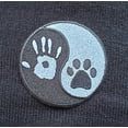 thumbnail image 2 of Yin Yang Hand Dog Paw Fully Embroidered Iron On Patch, 2 of 2