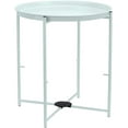 thumbnail image 4 of Basics Round Storage End Table, Side Table with Cloth Basket, Mint Green/Heather Gray, 18 in x 18 in x 19 in, 4 of 7
