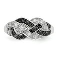 thumbnail image 5 of Auriga 925 Sterling Silver Black and White Diamond Wedding Band Ring Size 6 for Women, 5 of 7