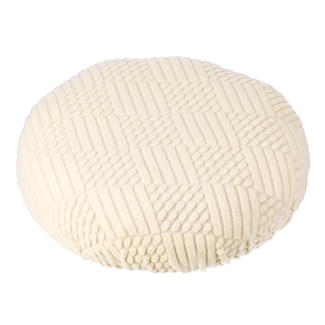 Cubiertas de taburete redondas Uxcell, cubiertas de taburete elásticas lavables, funda de cojín de taburete, funda elástica para asiento de silla de taburete color beige 14"-18"