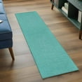 thumbnail image 4 of Vintage Teal Green Large Area Rugs for Bedroom Living Room, Soft Non Slip Carpet Bedside Rug, Farmhouse Retro Solid Color Linen Texture Rectangular Floor Cover Kitchen Accent Rug 2'x6' for Office, 4 of 9