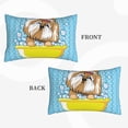 thumbnail image 4 of Naloa Dog Takes a Bath in the Bathtub Pillowcase, Throw Pillowcase, Wrinkle-Free, Stain-Resistant with Hidden Zipper for Bedroom Sofa - 20"x30", 4 of 9