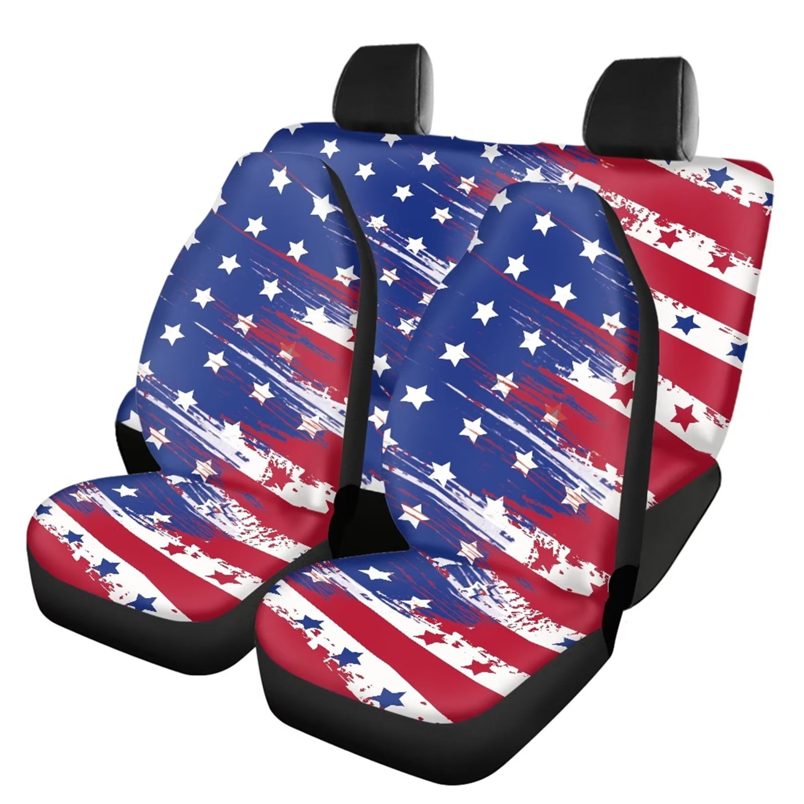 Renewold American Flag 4 of July Printed Car Seat Covers Full Set 4