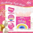 thumbnail image 2 of Usmilegift 13" Large Rainbow Happy Birthday Gift Bag with Tissue Paper and Greeting Card for Kids, Baby Shower,Girls (Pink,2PCS Rainbow Gift Bag), 2 of 6