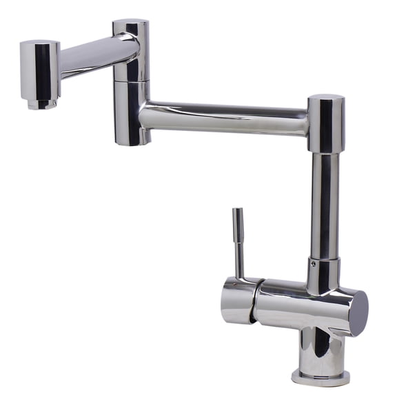 ALFI brand AB2038-PSS Solid Polished Stainless Steel Retractable Single Hole Kitchen Faucet