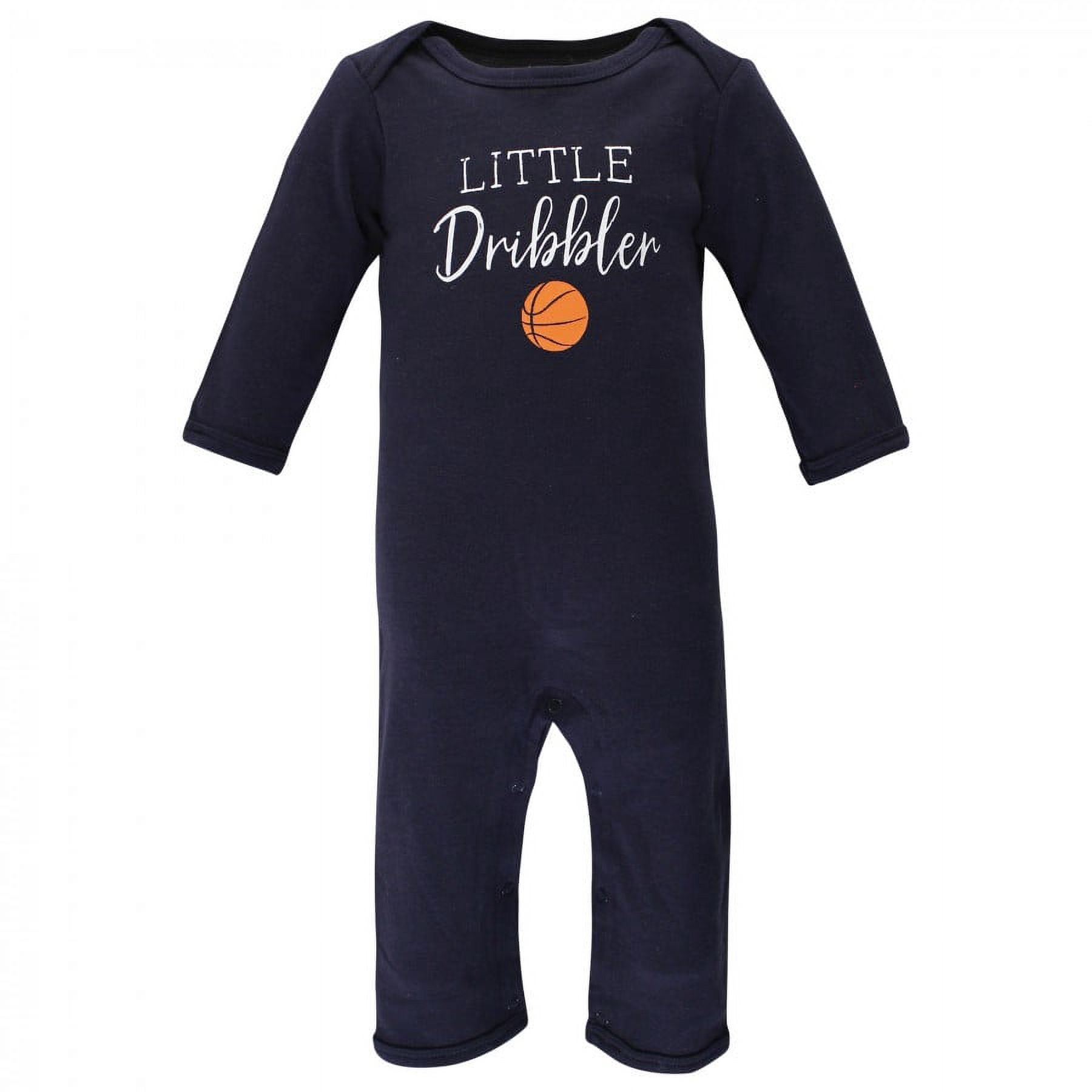 Hudson Baby Infant Boy Cotton Coveralls, Basketball, 3-6 Months