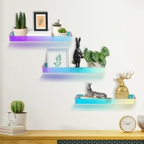 NiHome 5mm x 16.5" 3-Tier Iridescent Acrylic Floating Shelves (Set of 3)