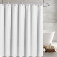 thumbnail image 1 of Nvzi Waffle Grid Shower Curtain - Waffle Cake Texture Heavy duty Thick Fabric Shower Curtain, 256GSM Luxury Heavyweight Polyester Cloth Shower Curtain Set, with Plastic Hook, 72Wx72H, White, 1 of 5