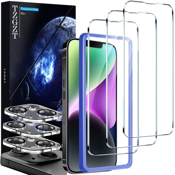 Protector de pantalla y protector de lente, paquete de 3 para iPhone 14