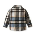thumbnail image 4 of JUMESG Toddler Baby Boy Girl Flannel Plaid Shirt Jacket Kids Baby Autumn Winter Plaid Cotton Long Sleeve Cardigan Jacket Clothes (Blue,6-7 Years), 4 of 8