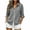 Gray, variant on Solid Collared Full Zip Shirt for Women Long Sleeve Open Front Blouse with Chest Pockets Casual Office Tops
