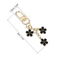 thumbnail image 2 of Flower Charm Keychain, Enameled Keychain Pendant with Snap Hook, Black, 2 of 6