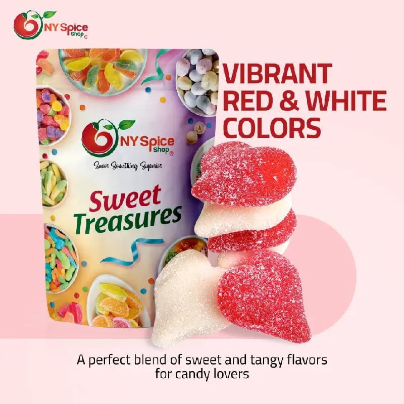 NY SPICE SHOP Red & White Sour Gummy Hearts - 5 Pound - Valentines Day Candy - Valentine Candy Bulk - Valentines Day Gifts Candy