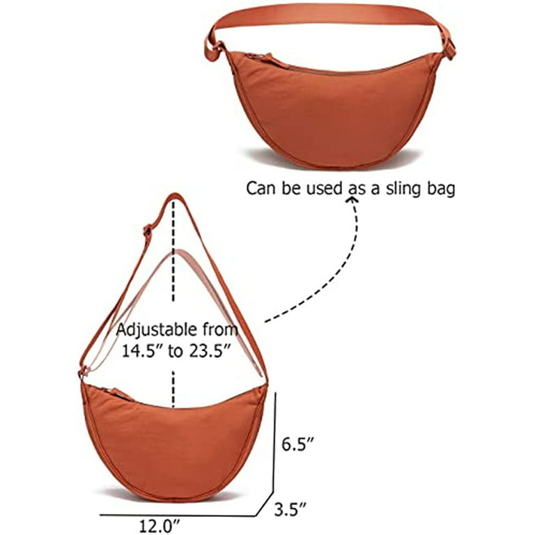  Yrarbil Large Nylon Crescent Crossbody Bag, Casual Hobo Bag  Shoulder Bag for Women Men Adjustable Strap Shoulder Bag(Beige) : Clothing,  Shoes & Jewelry