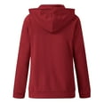 thumbnail image 5 of DuoJiaJ Women'S Casual Hooded Solid Color Zipper Pocket Top Long Sleeve Spring And Autumn Thin Sweatshirt Fashion Blouse Womens Winter Jacket Red S, 5 of 5