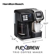 Hamilton Beach FlexBrew Coffee Maker, K Cup Pod Compatible Single Serve Coffee Maker & 12-Cup Coffee Pot, Black