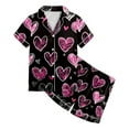 thumbnail image 4 of Godom Girls Pajama Short Sleeve Button-Up Top Shorts Summer Flowers Satin Pajamas 2 Piece Nightwear, 4 of 4