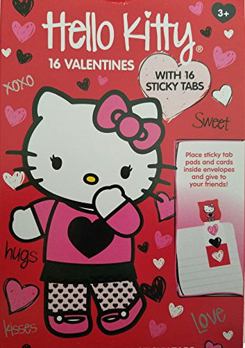 New HELLO KITTY 16 VALENTINE'S DAY Cards w/ Bracelets for School Party Trading 