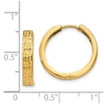 thumbnail image 2 of 14k Yellow Gold Polished Sparkle-Cut Hinged Hoop Earrings 15x3.5mm Wide Hoop Earring for Women, 2 of 2