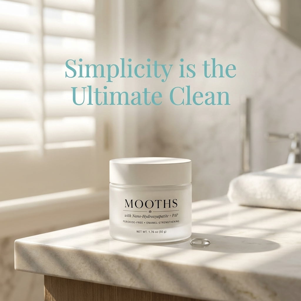 MOOTHS Teeth Whitening Powder with Hydroxyapatite & PAP, Daily Tooth Powder for Fresh Breath, Gentle Stain Removal Oral Care, Fluoride Free Whitening Powder for Adults, 1.76 OZ / 50G  (1PC)
