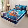 thumbnail image 2 of Homewish Teens Cartoon Sea Turtle Zipper Twin Comforter Sets with Fitted Sheet and 2 Pillowcases,Boys Girls Kawaii Coastal Ocean Animal Zipper Bedding Set,4-Piece, 2 of 6