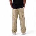 thumbnail image 5 of Linen Cargo Pants for Men Relaxed fit Drawstring Elastic Waist Beach Pants Summer Casual Multi Pockets Hiking Pants, XL, 5 of 5
