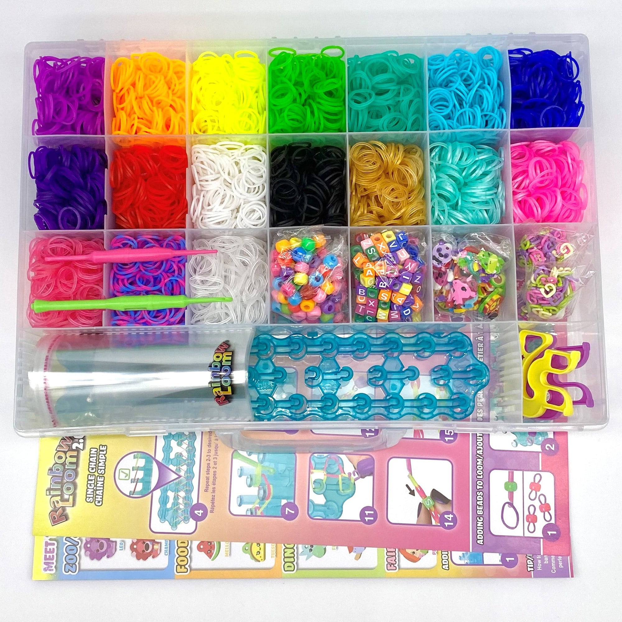 Amazon.com: Kayzyue Rubber Band Bracelet Kit Loom Bracelet Making Kit for  Bracelet Making Kit DIY Art with Storage Container - 12000 pcs with  Charms,Y-Looms,Crochet Hooks and S-Clips