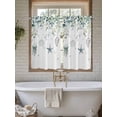 thumbnail image 6 of Teal Eucalyptus Coastal Kitchen Curtains 54 Inches length, Beach Starfish Shells Window Treatment Curtain Drapes, Thermal Insulated Drapes for Basement Hotel RV, 42"x54", 2 Panels, 6 of 7