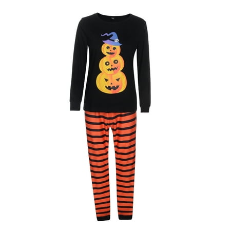

LisenraIn Halloween Parent-Child Sleepwear Casual Tops Stripe Long Pants
