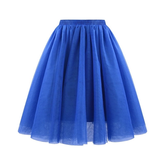 Karight Women Tutu Skirts High Waisted Knee Length Layered Party Midi Skirt Plus Size Tulle Dress Fashion Outfits