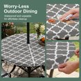 thumbnail image 5 of Round Outdoor Tablecloth with Umbrella Hole and Zipper, Gray Morocco Tablecloth with Elastic Waterproof, Vintage Minimalist Boho Ethnic Pattern Patio Table Covers for 31" - 35" Picnic Pool Tables, 5 of 9