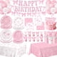 thumbnail image 1 of Decoraciones para fiesta de cumpleaños QIYANPAX, set de moños rosas, 1 of 7