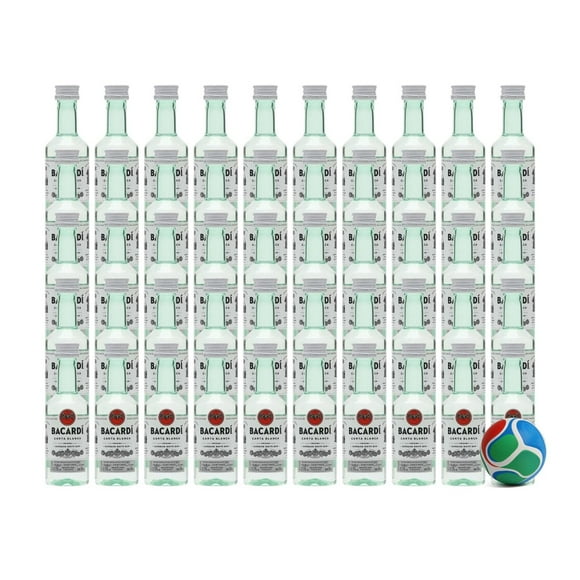 50 Ron Bacardi Carta Blanca MIni 50 ml + Balón Mini