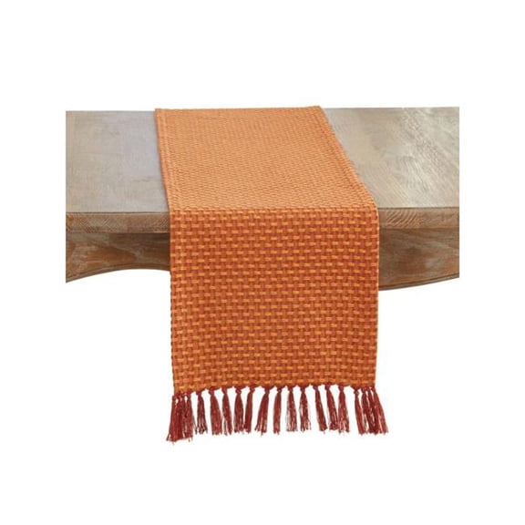 Saro Lifestyle 3941.OR1372B 13 x 72 in. Recycled Woven Table Runner, Orange