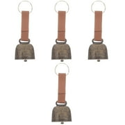 Qiysamall Mini Bell Cow Bells Bear Drive Cowbell Little Puppy Collars Metal Bronze Large for Decoration 4 Pack