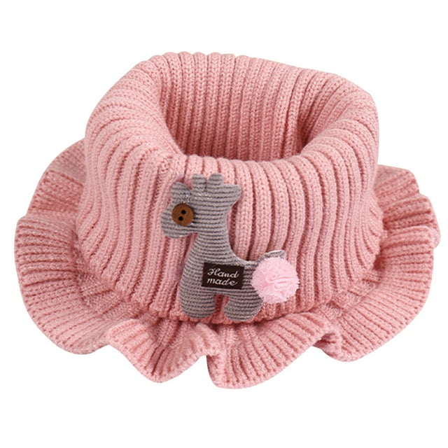 Kids Knitted Scarf Windproof Cartoon Warm Winter Circle Scarf Winter Neck Gaiter