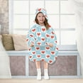 thumbnail image 7 of FORMRS Wearable Blanket Hoodie with Sleeves for Kids Cozy Flannel Sweatshirt, Light Blue Checkered Heart, 7 of 7