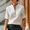 White, variant on Delayuji Women's Blouse Stand Collar Contrasting Colors Short Sleeve Shirt Business Casual Outfits Laides Blouse Tshirt Shirt for Women Work Shirt White M