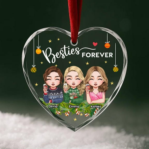 Chibi Besties Forever Ornament Personalized Best Friend Christmas Gift | Custom BFF Ornament Keepsake 2025