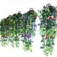 thumbnail image 4 of Guirnalda de rosas artificiales Simulación Decoración floral Colgante de pared para el hogar Vid de flor de rosa falsa, Púrpura Jumpingount HA8234-05B, 4 of 6