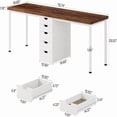thumbnail image 2 of 78.7 Inch 5-Drawer Double Computer Desk - Two-Person Workstation with Storage, Brown & White, MDF with Metal Legs - for Home Office, 2 of 6