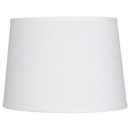 Hardback Tapered Drum Lamp Shade White Medium 12" Top x 14" Bottom x 10" High Spider with Replacement Harp and Finial Fitting - DyGTyX