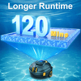thumbnail image 5 of POWEART Cordless Robotic Pool Cleaner, 120-Min Auto Vacuum, Smart Edge Shutoff, Deep Clean, Large Filter Basket for Flat Above-Ground Swimming Pools, 5 of 10
