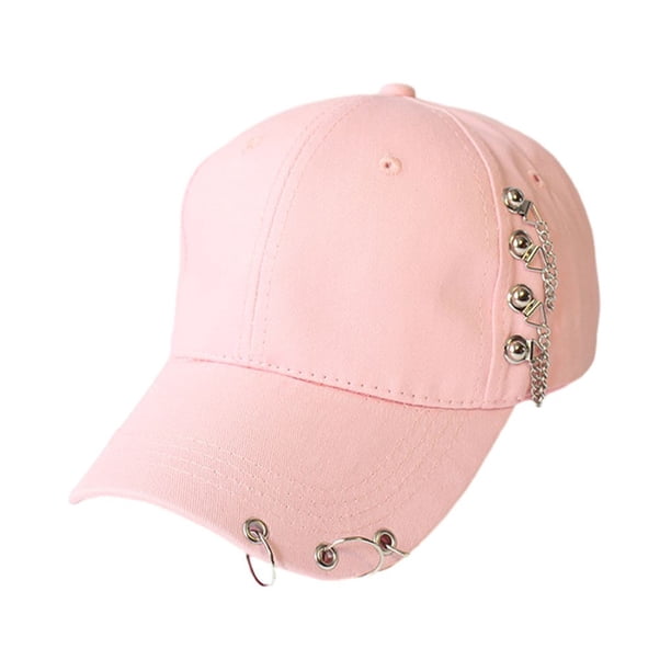 Sonducket Gorra de béisbol inspirada en Y2K para un anillo de declaración de moda único, gorra de béisbol, clásico oficial de playa Sombreros Cadena Rosa