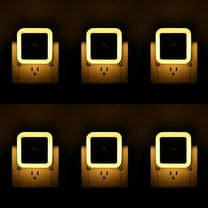 6 Pack Night Light,Warm White LED Night Lights Plug into Wall with Dusk to Dawn sensors, Plug in Night Lights for Kids Room, Bedroom, Bathroom, Baby Nursery,Stair Lights, Hallway Light