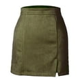 thumbnail image 2 of SWSMCLT Women's Bodycon Mini Sexy Fashion High Waisted Skirt A-Line Side Slit Mid-Thigh Length Army Green 10, 2 of 4