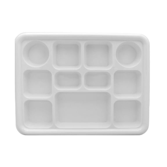 11 Compartment White Disposable Party Thali Plates by Poojabazar (50 Pack)